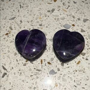 Amethyst stone heart shaped plugs 3/4”